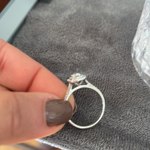 Diamond Square Halo Engagement Ring - Picture 6 of 6